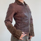 Brown leather and pony skin jacket