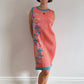 Issey Miyake Pleats Please coral and blue dress