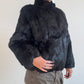 Black rabbit fur jacket