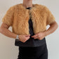 Cream shearling bolero