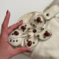 00s Miu Miu cream leather jewel baguette