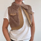 Cropped rabbit fur vest