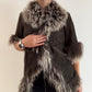 Short sleeve brown Mongolia fur jacket