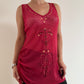 Red mesh sheer tunic