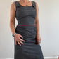 Navy Cop Copine dress with red zip