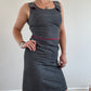 Navy Cop Copine dress with red zip