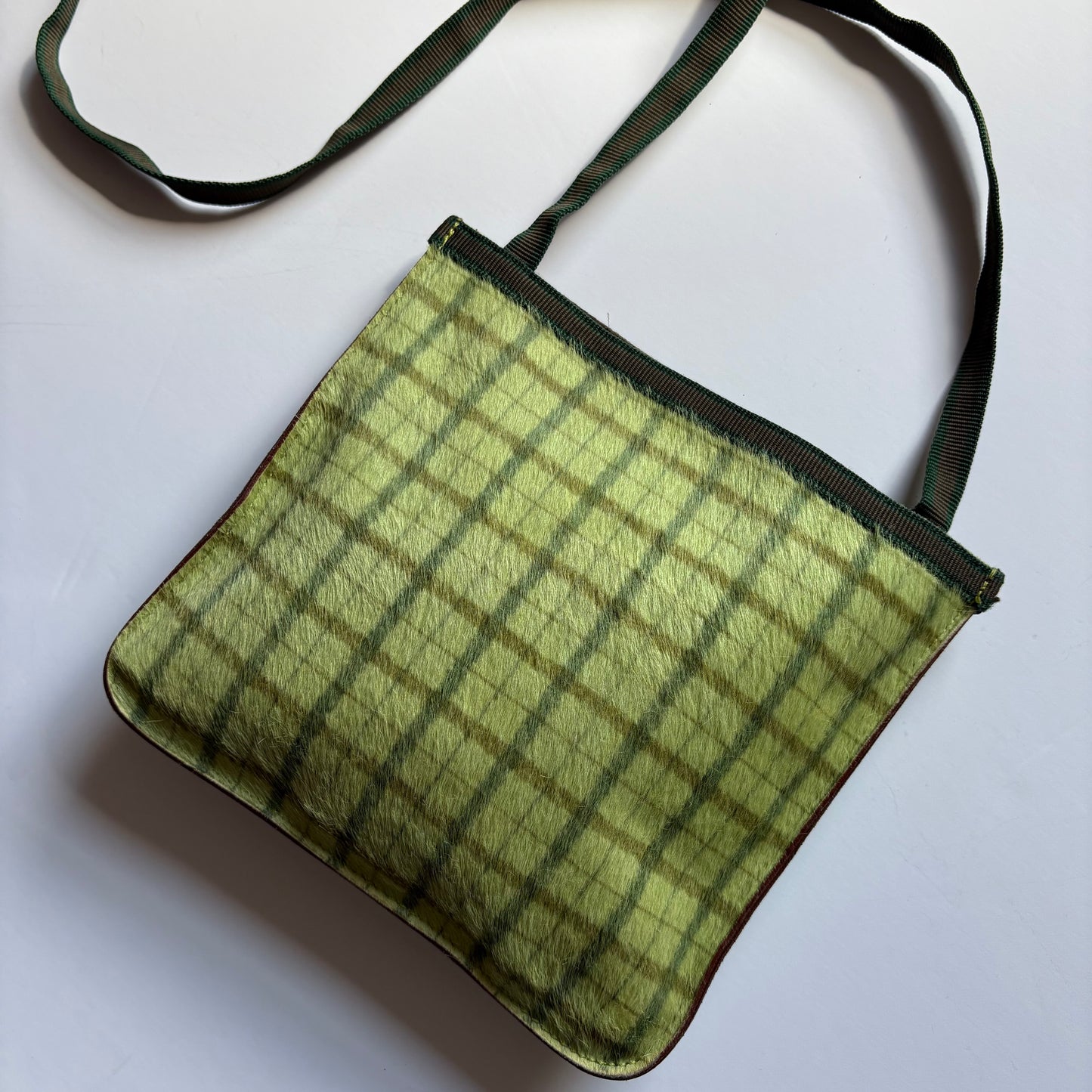 Miu Miu green pony hair mini bag