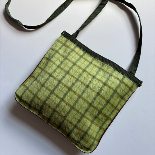 Miu Miu green pony hair mini bag