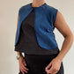 Blue perforated suede bolero