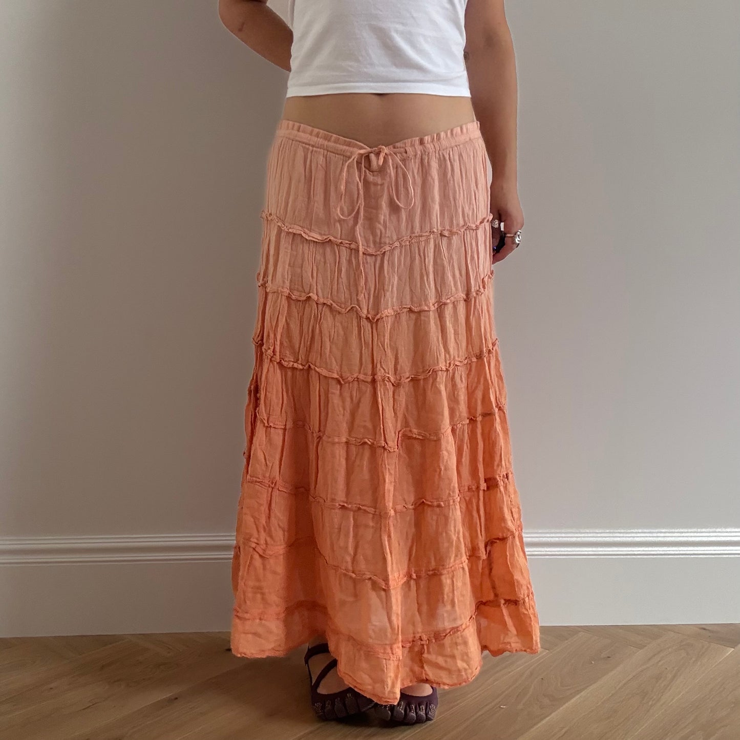 Orang tiered maxi skirt