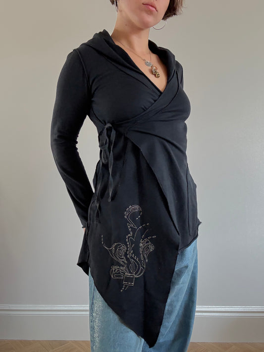 Asymmetrical Cop Copine wrap cardigan
