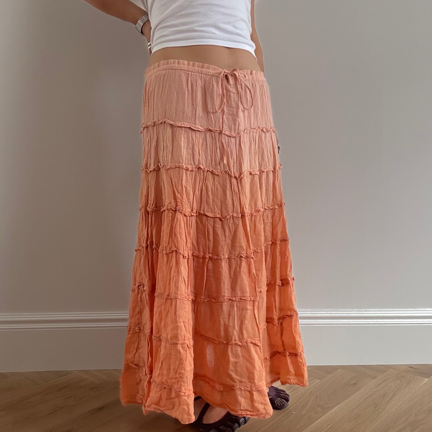 Orang tiered maxi skirt