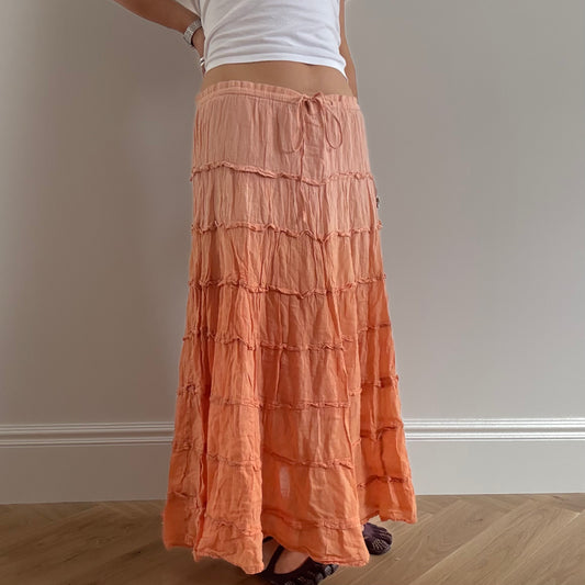 Orang tiered maxi skirt
