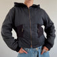 Black cinch waist bomber jacket