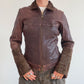 Brown leather and pony skin jacket