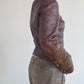 Brown leather and pony skin jacket