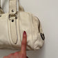 00s Miu Miu cream leather jewel baguette