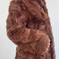 Brown rabbit fur puff jacket