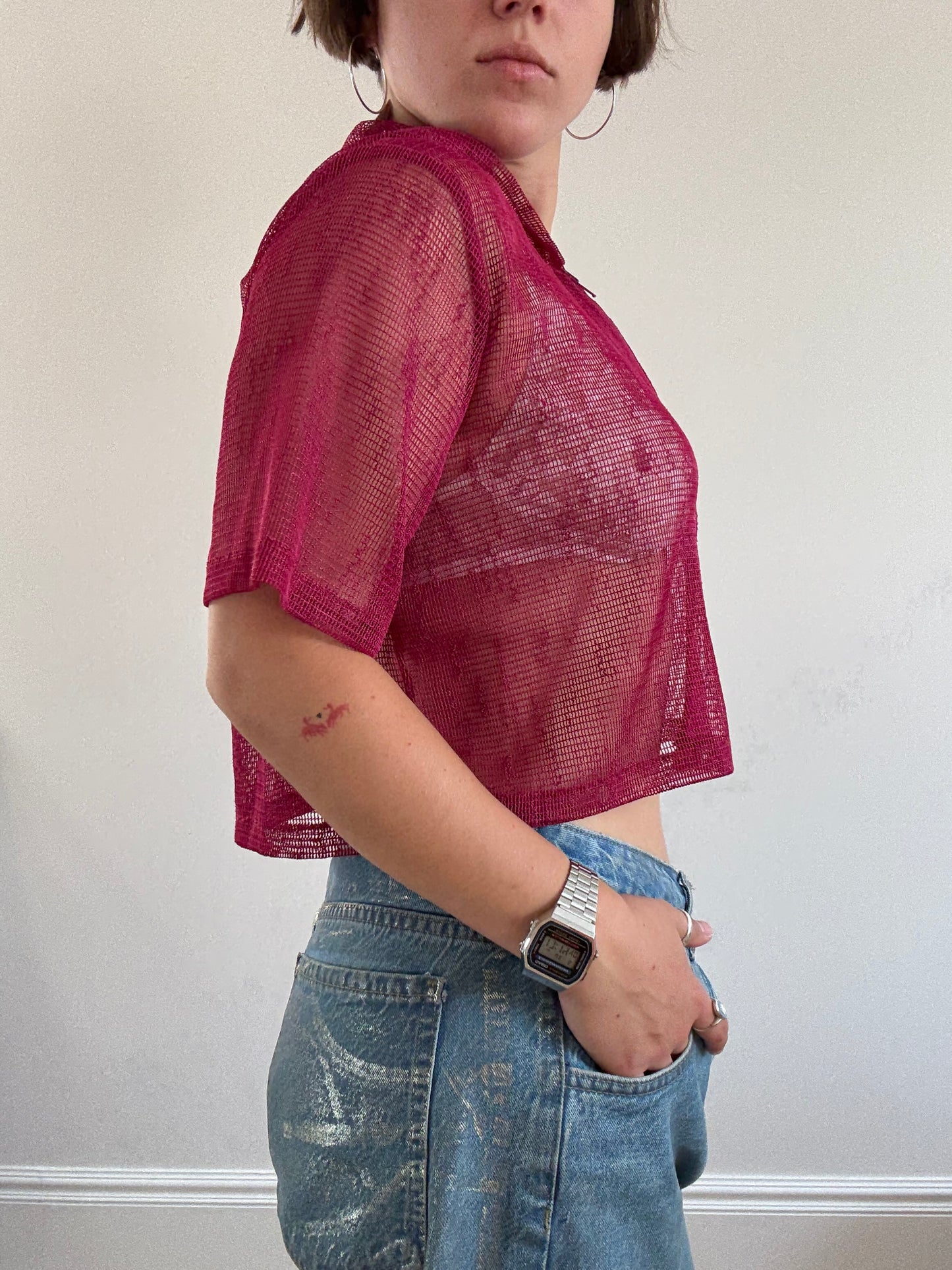 Netted purple jacket