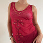Red mesh sheer tunic