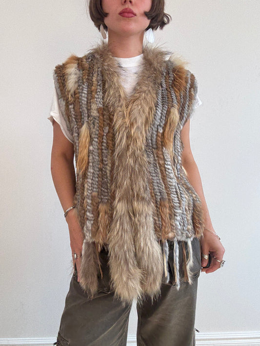 Mixed fur vest