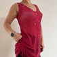 Red mesh sheer tunic