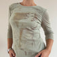 Light green mesh graphic top