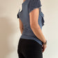 Blue ruffle top