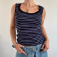 Black and purple stripe tank top