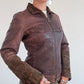 Brown leather and pony skin jacket