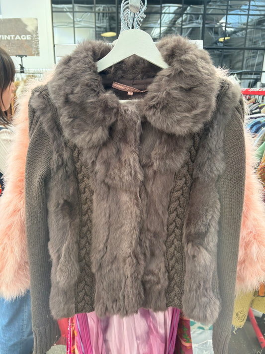 Knitted fur jacket
