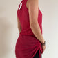 Red mesh sheer tunic
