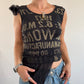 Black mesh vest with khaki lettering