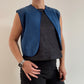 Blue perforated suede bolero