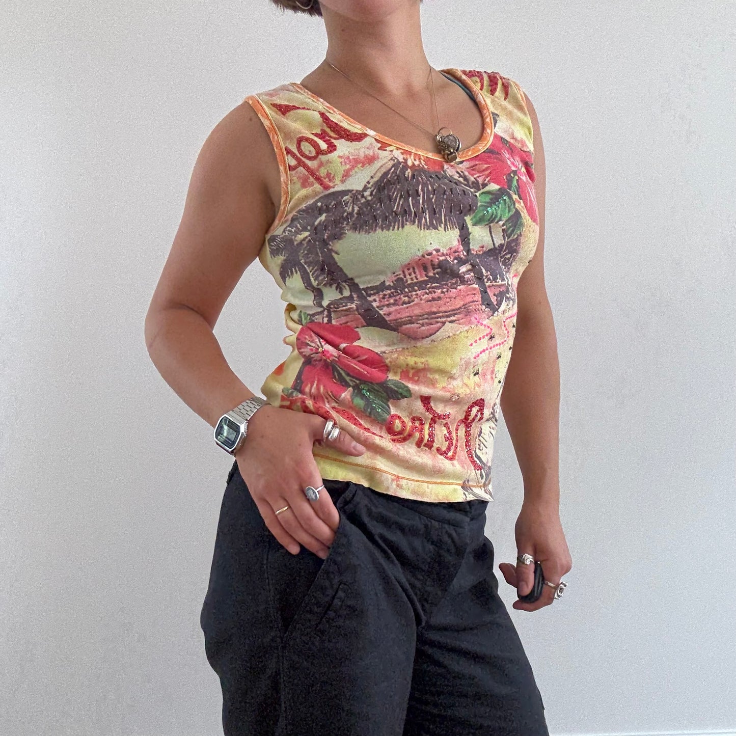 Orange graphic vest