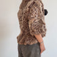 Brown shearling bow tie cardigan