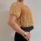 Cream shearling bolero