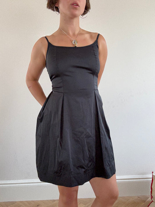 Black satin Cop Copine mini dress