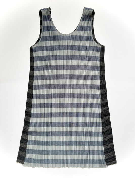 Issey Miyake Pleats Please striped mini dress