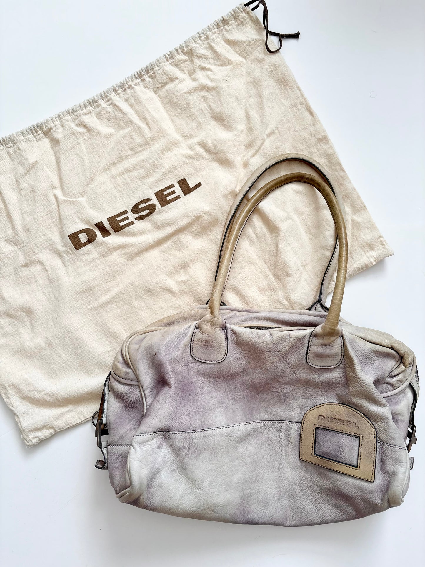 Diesel distressed leather bag