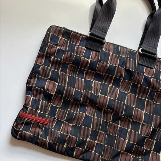 Prada sport brown and navy handbag
