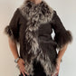 Short sleeve brown Mongolia fur jacket