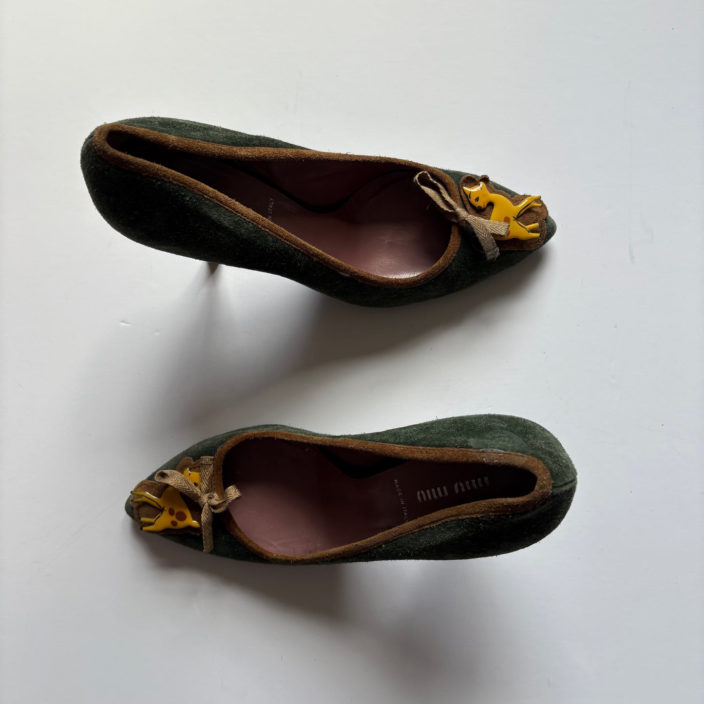 Miu Miu suede deer heels