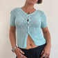 Baby blue sheer knit cardigan