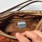 Orange mongolian fur shoulder bag