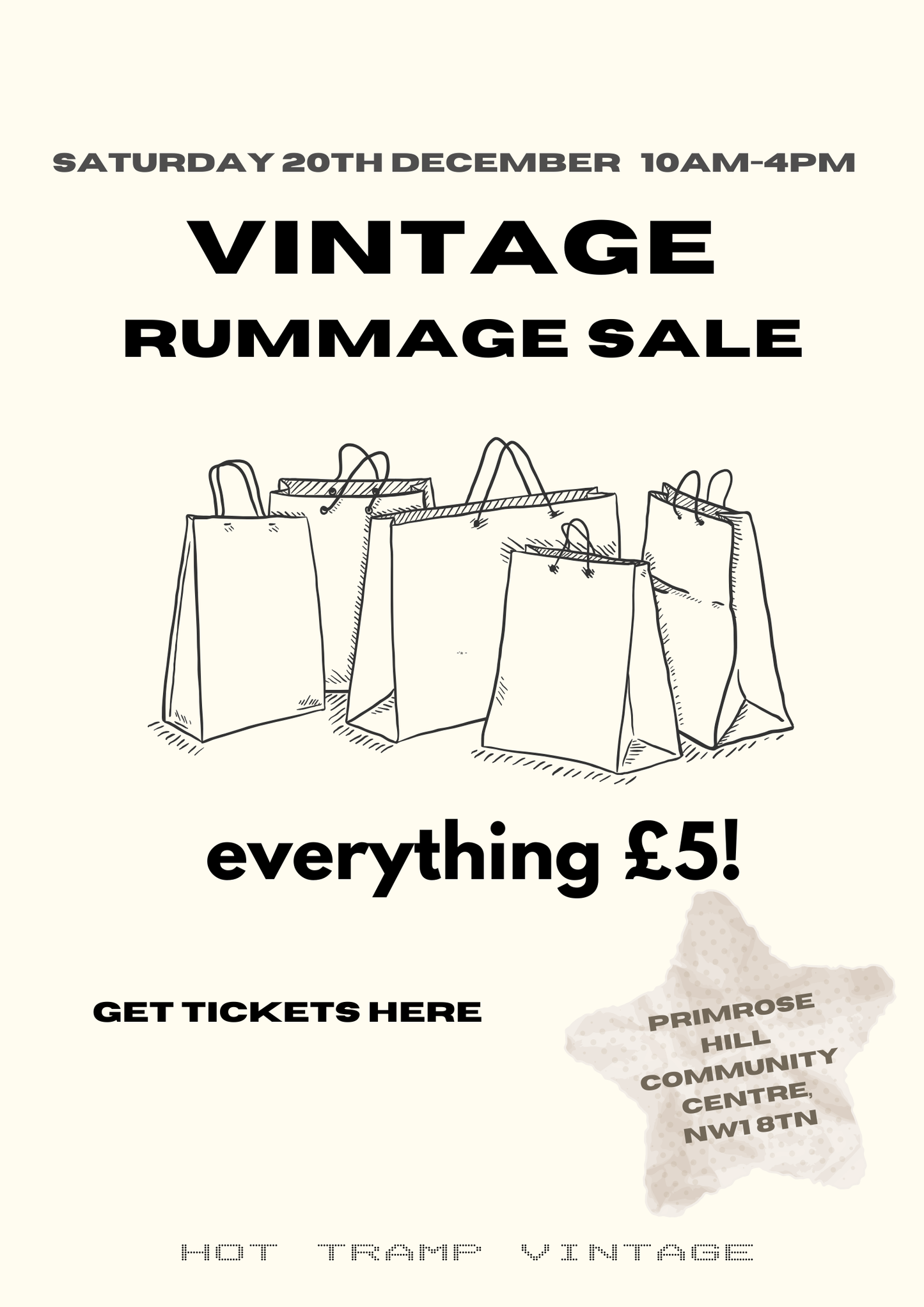 £5 vintage rummage sale tickets