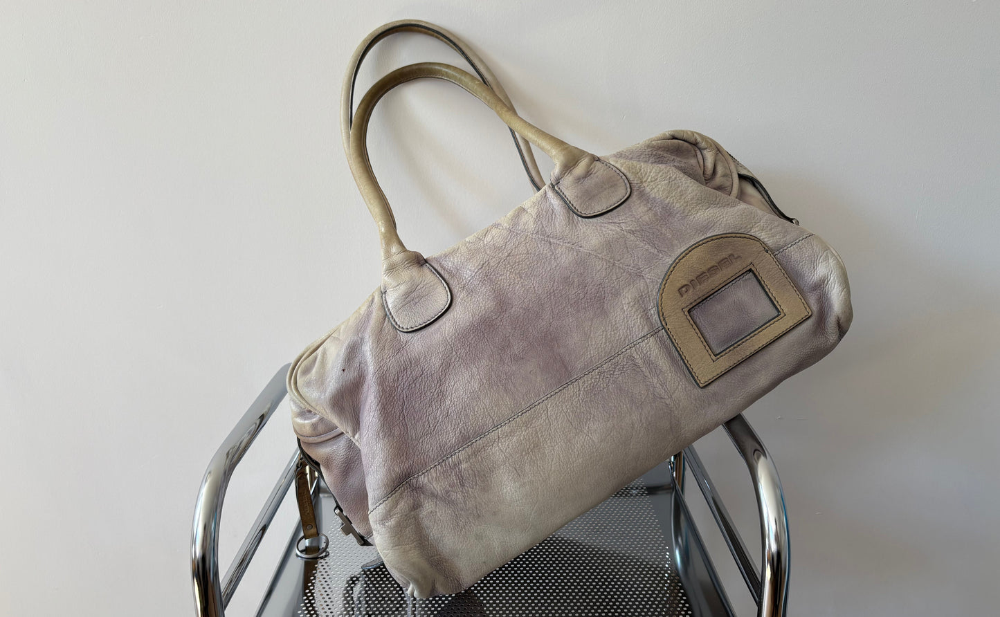 Diesel distressed leather bag
