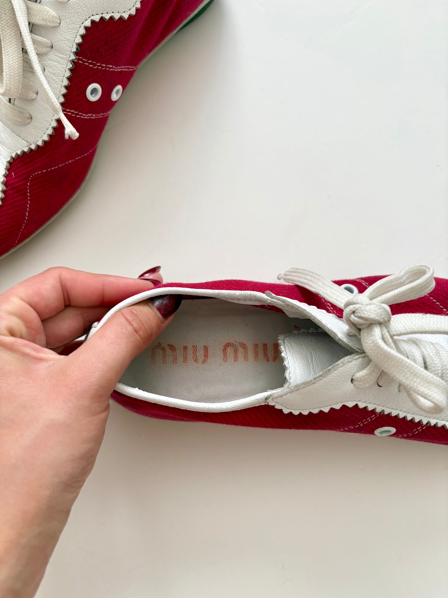 00s Miu Miu red bowling shoes