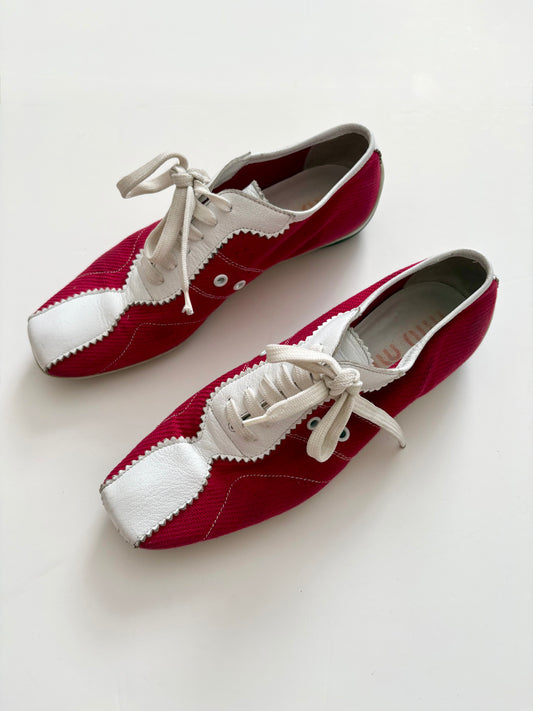 00s Miu Miu red bowling shoes