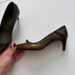 Prada gold and grey kitten heels